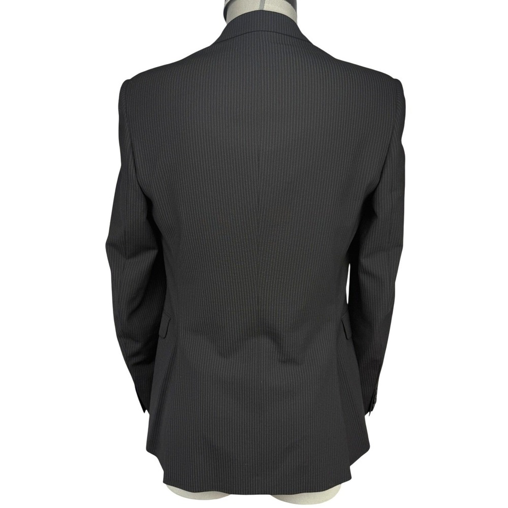 PHILIPPE DUBUC  Wool Blend Stretch Sport Coat Black Pinstripe Men's Blazer‎ 38R - Picture 3 of 6